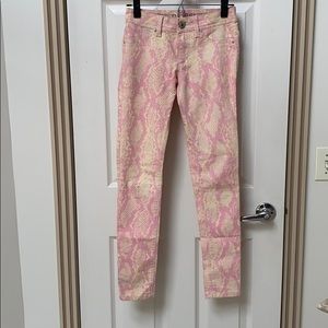 DL1961 pink python print Emma jeans